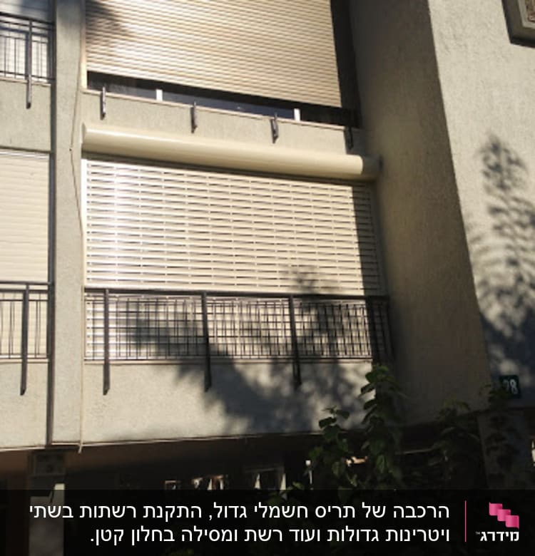 תריסי אלומיניום על חלונות בניין